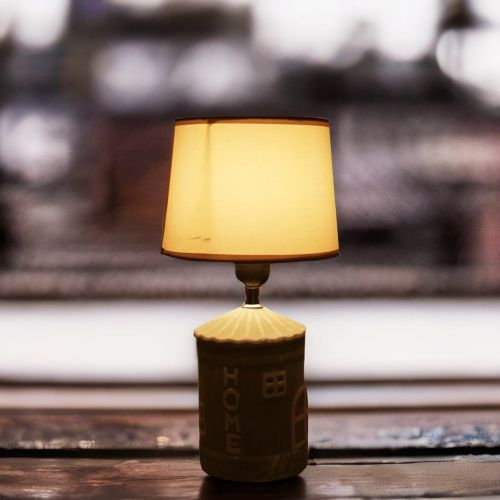 Super99 Ceramic Designer Table Lamp with Shade- Beautiful Table Lamp for Bedroom and Drawing Room etc.|Weight: 610gm, Size: Lamp: 26cmx11cm, Shade: 18cm