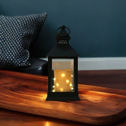 Decorative Hanging Plastic Lantern with Candle