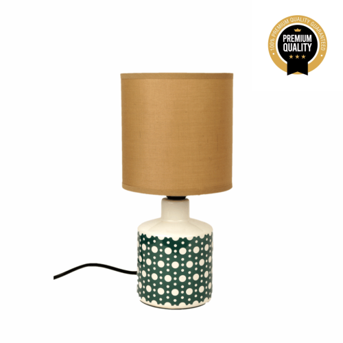 Super99 Ceramic Designer Table Lamp with Shade- Beautiful Table Lamp for Bedroom and Drawing Room etc.|Weight: 460gm, Size: Lamp: 19.5cmX8.5cm, Shade: 13cm