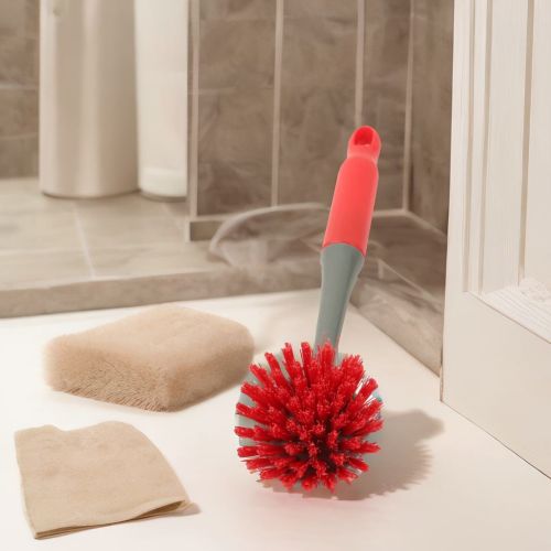 Supe99 Home Kitchen Cleaning Brush with Long Handle|Wash Basin Cleaning Brush, Sink Cleaning Brush|Red - Assorted Weight: 42gm, Size: 21 cm X 6 cm