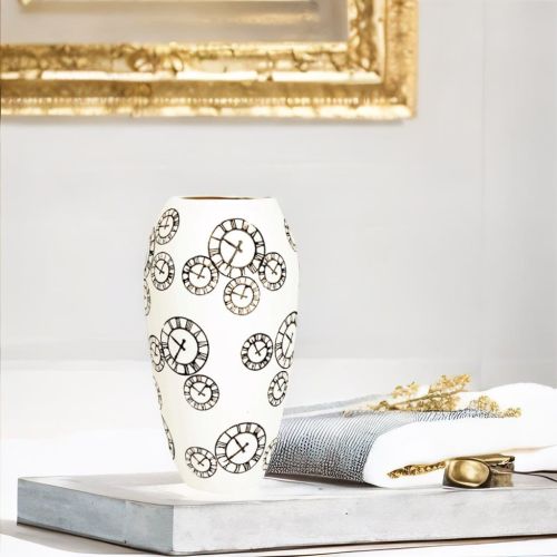 Super99 Designer Matt Finish Flower vase for Decoratiion, Office Table Décor, Living Room, Center Table, Ceramic Pot|Size: 26.5cmX7.5cm( Weight- 930gm)