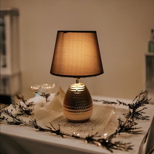 Super99 Ceramic Designer Table Lamp with Shade- Beautiful Table Lamp for Bedroom and Drawing Room etc.|Weight: 610gm, Size: Shade: 16 cm Base: 10.5 cm X 26.5 cm 