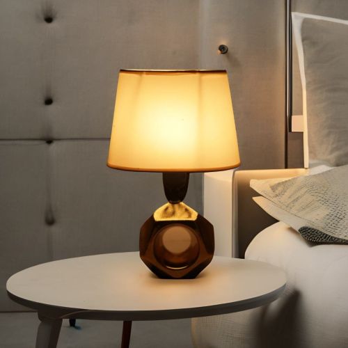 Super99 Ceramic Designer Table Lamp with Shade- Beautiful Table Lamp for Bedroom and Drawing Room etc.|Weight: 400gm, Size: 12cmX19.5cm- Shade: 14cm