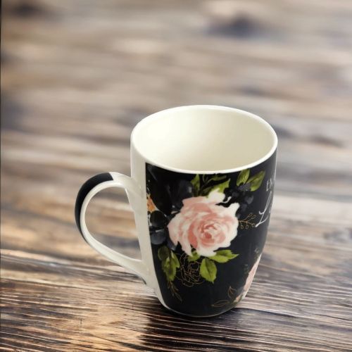 Super99 Designer Ceramic Tea/Coffee Mug|340ml|Printed design "Enjoy Life" Mug|265 gm- Size- 9.8 cmX8cm