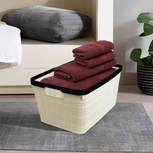 Super 99 Multipurpose Storage Baskets Medium with Cutout Handle for Home & Kitchen (white)- Size:  16.5cmX29.8cm|Mesh Transparent Basket