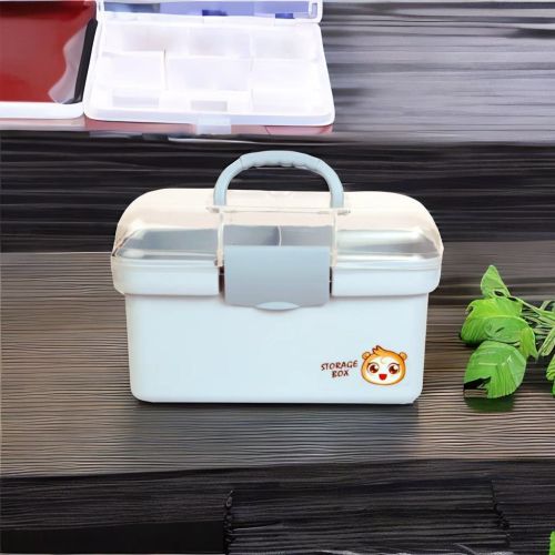 Super 99 Multipurpose Emergency First Aid Kit Box ( Empty)comes with handle |Easy to carry and store | Multilayer Travel Medicine Box -Size: 21.5cm X  13cm