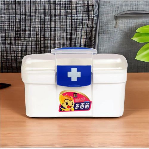 Super 99 Emergency First Aid Kit Box with handle (Empty) | Multilayer Travel Medicine Box|Multipurpose Box easy to carry and store - Size: 21.5cm X 12cm