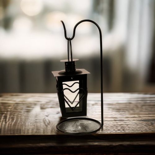 Super99 Candle Holder Table T-Light Post Lantern Candle Hanging Stand Holder Metal Holder with Powder coated Paint- Colour Black|Weight:230gm|Size-23cmX10cm