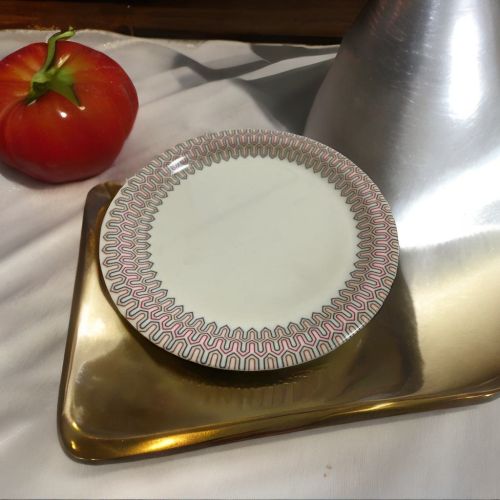 Super 99 Melamine Half Plates Serve For Dinner, Snacks Large -20 cm with Pink design