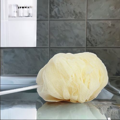 Super99 Bath Loofah Sponge|Men's and Women's Long Plastic Handle Nylon Mesh Shower Pouf Loofah Sponge Bath Body Scrubber- 43 cm