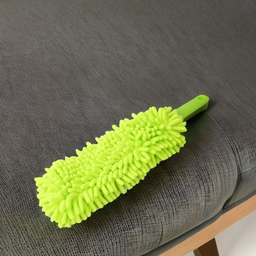 Super99 Microfiber Glove Duster with handle, for Cleaning, Home Care, Green Microfiber|Weight: 85gm, Size: 40cm