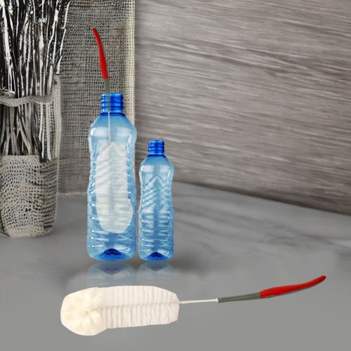 Super99 Bottle Cleaning Brush for Clean All Sizes of Bottles|Red/Grey Bottle Cleaning Brush Glass and Bottle Plastic Cleaning Brush Water Bottle Cleaner Tool Nylon Brush|Weight: 25gm, Size: 8cmX40cm