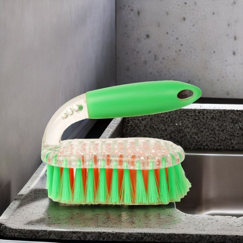 Super99 Multi-Purpose Cleaning Brush, Scrubber for Kitchen, Cleaning Brush  for Bathroom, Rubber Handle makes easy to use, Transparent Plastic  body